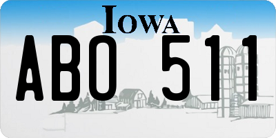 IA license plate ABO511