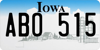 IA license plate ABO515