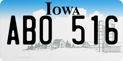IA license plate ABO516
