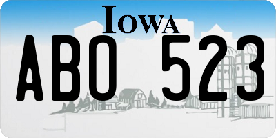 IA license plate ABO523
