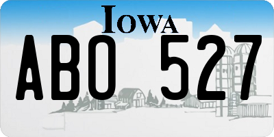 IA license plate ABO527