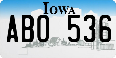 IA license plate ABO536