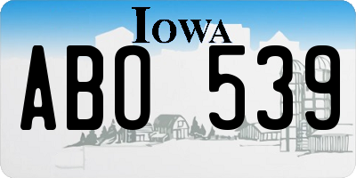 IA license plate ABO539