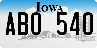 IA license plate ABO540