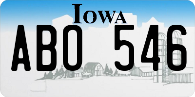 IA license plate ABO546