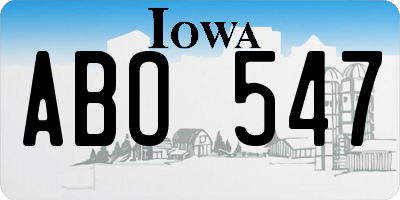 IA license plate ABO547
