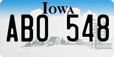 IA license plate ABO548