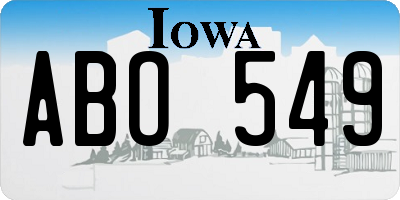 IA license plate ABO549
