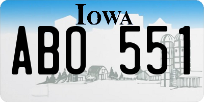 IA license plate ABO551