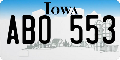 IA license plate ABO553