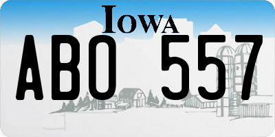 IA license plate ABO557