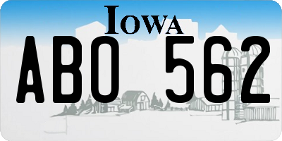 IA license plate ABO562