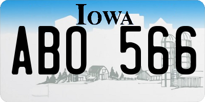 IA license plate ABO566