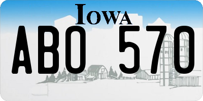 IA license plate ABO570
