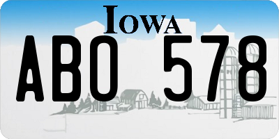 IA license plate ABO578