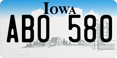 IA license plate ABO580