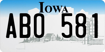 IA license plate ABO581