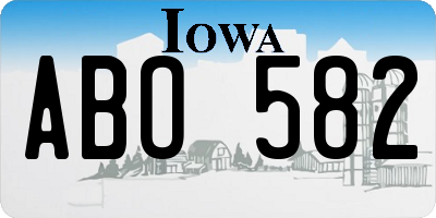 IA license plate ABO582