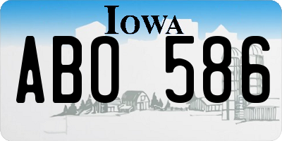 IA license plate ABO586