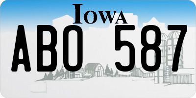 IA license plate ABO587