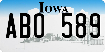 IA license plate ABO589