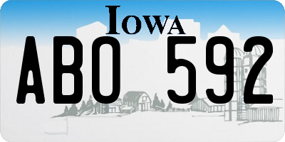 IA license plate ABO592