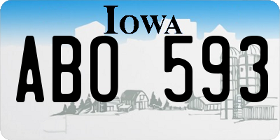 IA license plate ABO593
