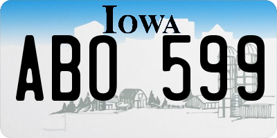 IA license plate ABO599