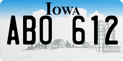 IA license plate ABO612