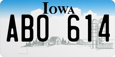 IA license plate ABO614