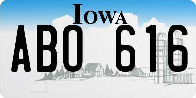 IA license plate ABO616