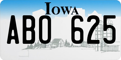 IA license plate ABO625