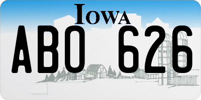 IA license plate ABO626
