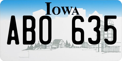IA license plate ABO635