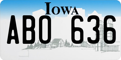 IA license plate ABO636