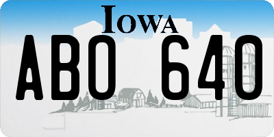 IA license plate ABO640
