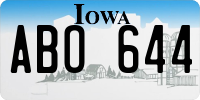 IA license plate ABO644