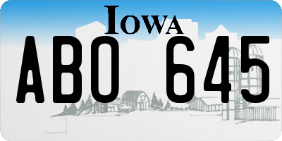 IA license plate ABO645