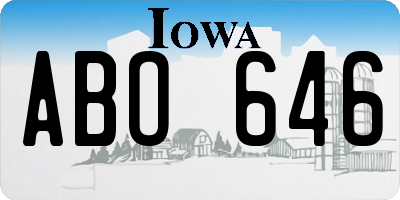 IA license plate ABO646