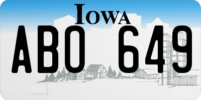 IA license plate ABO649