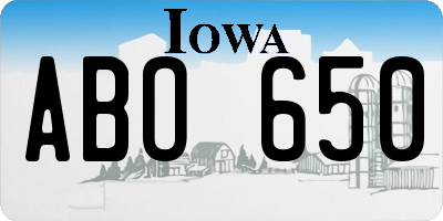 IA license plate ABO650