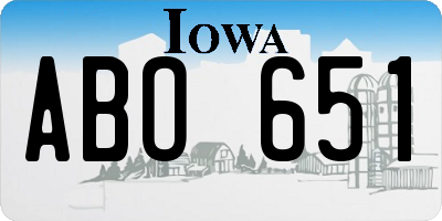 IA license plate ABO651