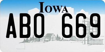 IA license plate ABO669