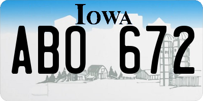 IA license plate ABO672