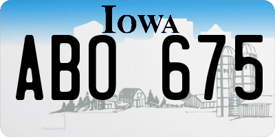 IA license plate ABO675