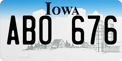 IA license plate ABO676