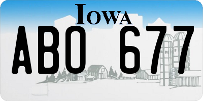 IA license plate ABO677