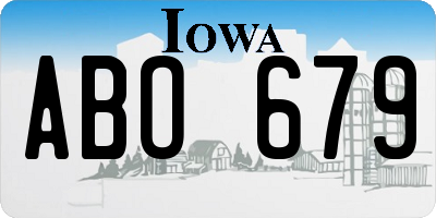 IA license plate ABO679