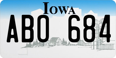 IA license plate ABO684