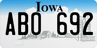IA license plate ABO692